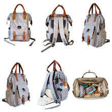 Load image into Gallery viewer, LITTLE BRU DIAPER BAG STRIPE GREY WHITE
