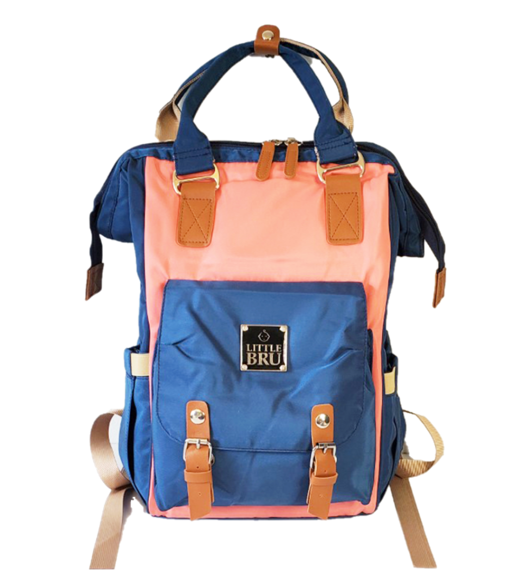 LITTLE BRU DIAPER BAG BLUE CORAL